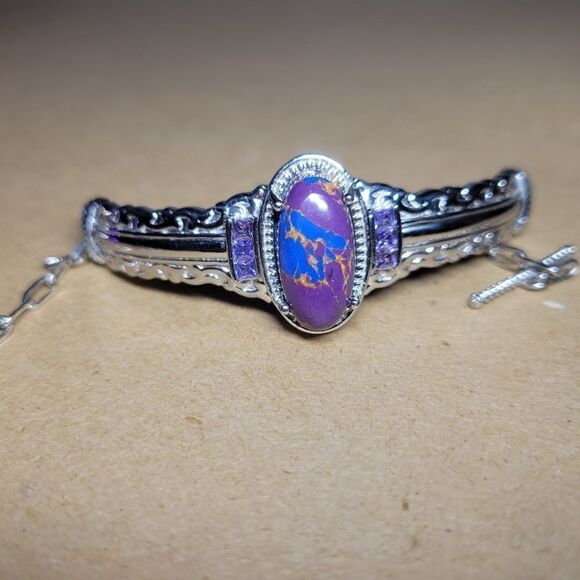 Purple Turquoise Bracelet - Picture 9 of 10